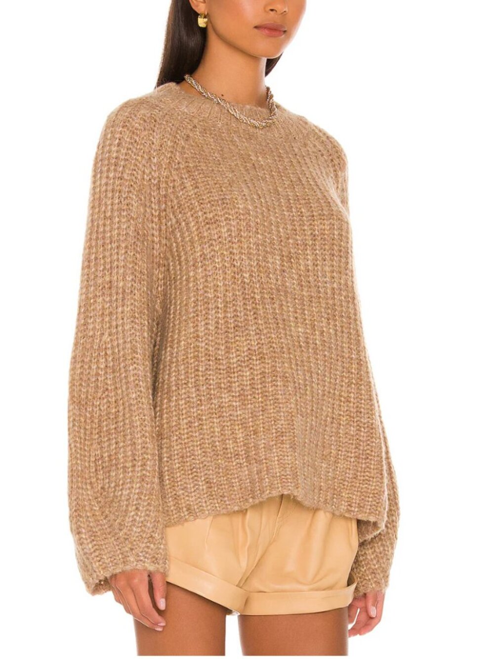 L'Academie Revolve Sonoma Wool Alpaca Raglan Sleeve Crewneck Knit Sweater M